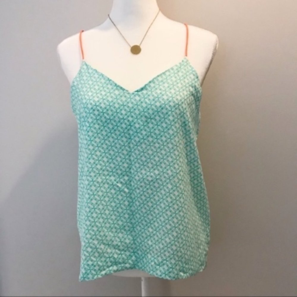 The Limited | Green and White Trapeze Top M NWOT